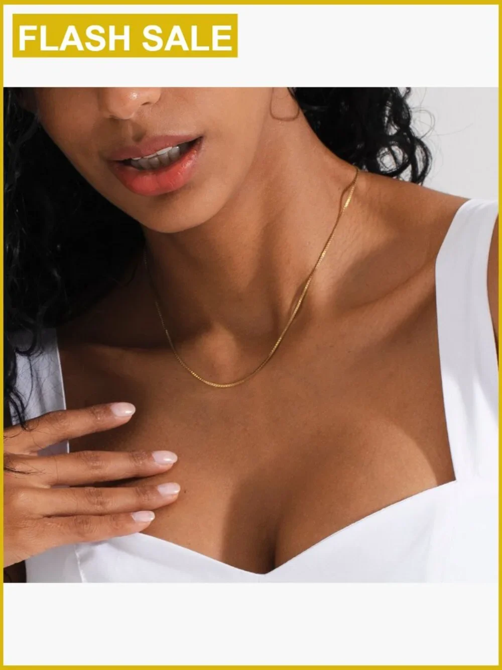 3 Piece Dainty Gold Layered Necklace Set 14-18.5 Inch - Picture 7 of 7